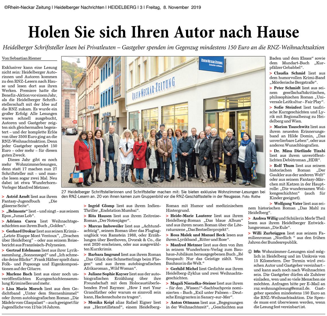 Artikel: Heidelberger Autoren lesen bei Privatleuten